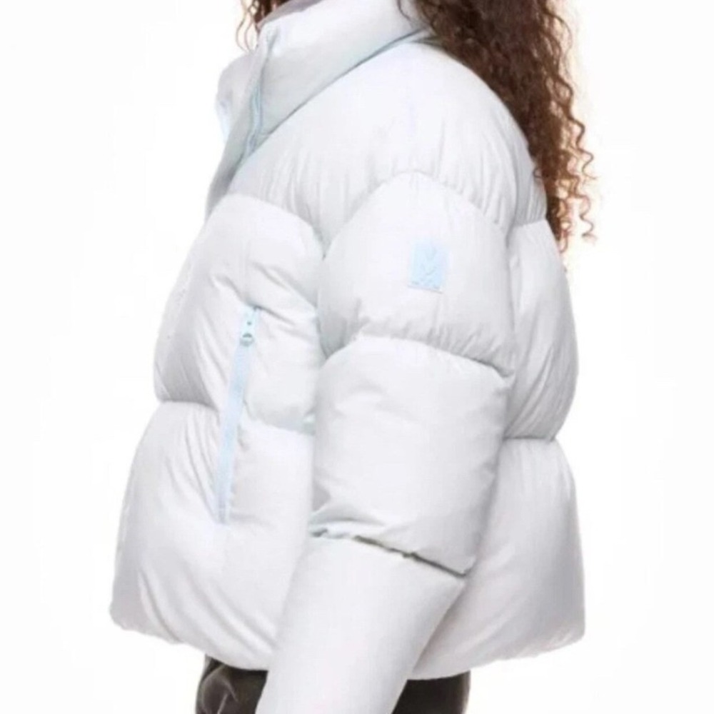 Mackage Tessy Powder Blue Nylon High Neck Quilted Puffer Jacket Size Large - Picture 2 of 11